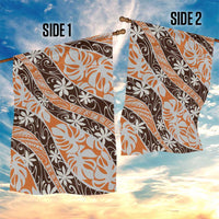 Puatou Tahiti Tiare Monstera Garden Flag Polynesian Pattern Curve Style - Polynesian Pride