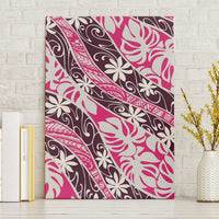 Tarona Tahiti Tiare Monstera Canvas Wall Art Polynesian Pattern Curve Style - Polynesian Pride