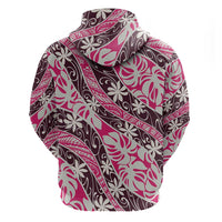 Tarona Tahiti Tiare Monstera Hoodie Polynesian Pattern Curve Style - Polynesian Pride