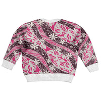 Tarona Tahiti Tiare Monstera Kid Ugly Christmas Sweater Polynesian Pattern Curve Style - Polynesian Pride