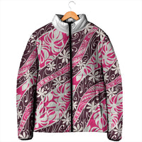 Tarona Tahiti Tiare Monstera Padded Jacket Polynesian Pattern Curve Style LT01 - Polynesian Pride