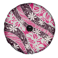 Tarona Tahiti Tiare Monstera Spare Tire Cover Polynesian Pattern Curve Style - Polynesian Pride