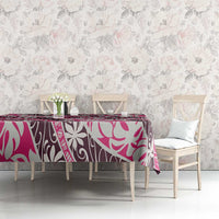 Tarona Tahiti Tiare Monstera Tablecloth Polynesian Pattern Curve Style LT01 - Polynesian Pride