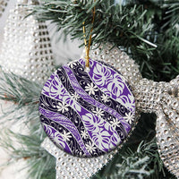 Vareau Tahiti Tiare Monstera Ceramic Ornament Polynesian Pattern Curve Style - Polynesian Pride