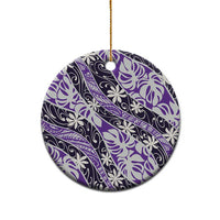 Vareau Tahiti Tiare Monstera Ceramic Ornament Polynesian Pattern Curve Style - Polynesian Pride