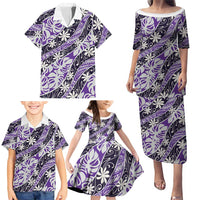 Vareau Tahiti Tiare Monstera Family Matching Puletasi and Hawaiian Shirt Polynesian Pattern Curve Style LT01 - Polynesian Pride