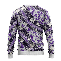 Vareau Tahiti Tiare Monstera Ugly Christmas Sweater Polynesian Pattern Curve Style - Polynesian Pride