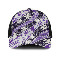 Vareau Tahiti Tiare Monstera Mesh Trucker Cap Polynesian Pattern Curve Style - Polynesian Pride