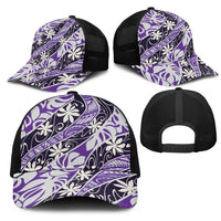 Vareau Tahiti Tiare Monstera Mesh Trucker Cap Polynesian Pattern Curve Style - Polynesian Pride