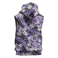 Vareau Tahiti Tiare Monstera Sleeveless Hoodie Polynesian Pattern Curve Style - Polynesian Pride