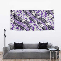 Vareau Tahiti Tiare Monstera Tapestry Polynesian Pattern Curve Style - Polynesian Pride