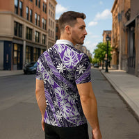 Vareau Tahiti Tiare Monstera Zipper Polo Shirt Polynesian Pattern Curve Style - Polynesian Pride