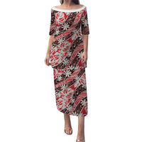 Uteute Tahiti Tiare Monstera Family Matching Puletasi and Hawaiian Shirt Polynesian Pattern Curve Style - Polynesian Pride