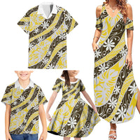 Rearea Tahiti Tiare Monstera Family Matching Summer Maxi Dress and Hawaiian Shirt Polynesian Pattern Curve Style LT01 - Polynesian Pride
