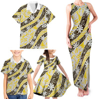 Rearea Tahiti Tiare Monstera Family Matching Tank Maxi Dress and Hawaiian Shirt Polynesian Pattern Curve Style LT01 - Polynesian Pride
