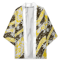 Rearea Tahiti Tiare Monstera Kimono Polynesian Pattern Curve Style LT01 Unisex Yellow - Polynesian Pride