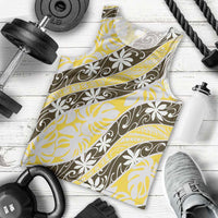 Rearea Tahiti Tiare Monstera Men Tank Top Polynesian Pattern Curve Style - Polynesian Pride