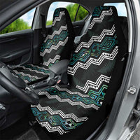 Personalised Taniko Aotearoa Mix Paua Shell Car Seat Cover Niho Taniwha Turquoise Glitter