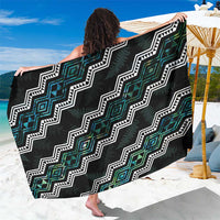 Personalised Taniko Aotearoa Mix Paua Shell Sarong Niho Taniwha Turquoise Glitter