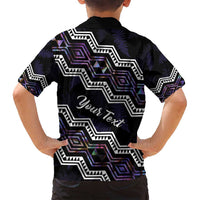 Personalised Taniko Aotearoa Mix Paua Shell Family Matching Tank Maxi Dress and Hawaiian Shirt Niho Taniwha Lilac Glitter LT01 - Polynesian Pride