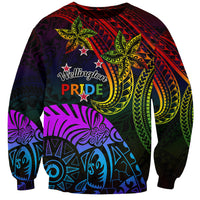 Wellington Pride Sweatshirt Aotearoa Tribal Rainbow Pattern LT01 Unisex Black - Polynesian Pride