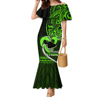 Personalised Hawaii Mermaid Dress Maui Be Strong Kakau Green Version LT01 Women Green - Polynesian Pride