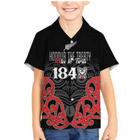 Toitu Te Tiriti 1840 Aotearoa Family Matching Mermaid Dress and Hawaiian Shirt Stand Together Stand Stronger LT01 Son's Shirt Black - Polynesian Pride