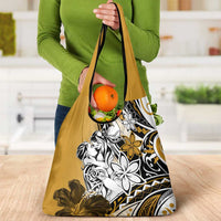 Polynesian Valentine Grocery Bag Couple Floral Unique Gold Version