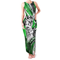 Polynesian Valentine Family Matching Tank Maxi Dress and Hawaiian Shirt Couple Floral Unique Green Version LT01 Mom's Dress Green - Polynesian Pride