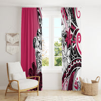 Polynesian Valentine Window Curtain Couple Floral Unique Pink Version LT01 - Polynesian Pride