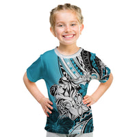 Polynesian Valentine Kid T Shirt Couple Floral Unique Sky Blue Version LT01 Sky - Polynesian Pride