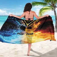 Personalised Polynesian Heart In Fire And Water Sarong Romantic Elements