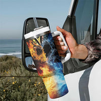 Personalised Polynesian Heart In Fire And Water Tumbler With Handle Romantic Elements