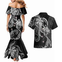 Polynesian Mermaid Plumeria Tribal Tattoo Couples Matching Mermaid Dress and Hawaiian Shirt LT01 - Polynesian Pride