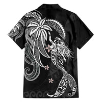 Polynesian Mermaid Plumeria Tribal Tattoo Family Matching Off Shoulder Short Dress and Hawaiian Shirt LT01 - Polynesian Pride