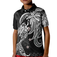Polynesian Mermaid Plumeria Tribal Tattoo Kid Polo Shirt