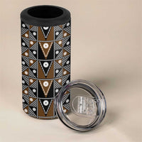 Fiji Brown Masi Pattern 4 in 1 Can Cooler Tumbler Fijian Tapa