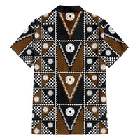 Fiji Brown Masi Pattern Family Matching Mermaid Dress and Hawaiian Shirt Fijian Tapa LT01 - Polynesian Pride