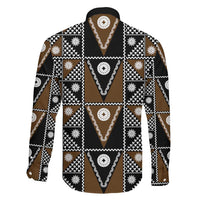Fiji Brown Masi Pattern Family Matching Mermaid Dress and Hawaiian Shirt Fijian Tapa LT01 - Polynesian Pride