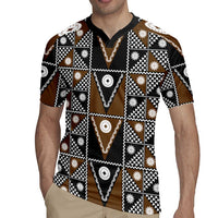 Fiji Brown Masi Pattern Rugby Jersey Fijian Tapa