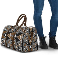 Fiji Brown Masi Pattern Travel Bag Fijian Tapa