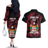 fiji-rugby-couples-matching-off-the-shoulder-long-sleeve-dress-and-hawaiian-shirt-flying-fijians-red-palm-tree-version