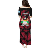 Fiji Rugby Puletasi Flying Fijians Red Palm Tree Version LT01 - Polynesian Pride