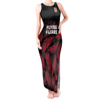 Fiji Rugby Tank Maxi Dress Flying Fijians Red Palm Tree Version LT01 Women Black - Polynesian Pride