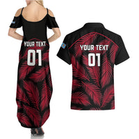 custom-fiji-rugby-couples-matching-summer-maxi-dress-and-hawaiian-shirt-flying-fijians-red-palm-tree-version