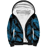 Fiji Rugby Sherpa Hoodie Flying Fijians Blue Palm Tree Version LT01 Unisex Black - Polynesian Pride