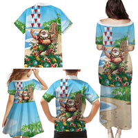 Hawaii Christmas Santa Claus Family Matching Puletasi and Hawaiian Shirt Mele Kalikimaka Tropical Beach LT01 - Polynesian Pride