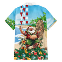 Hawaii Christmas Santa Claus Family Matching Tank Maxi Dress and Hawaiian Shirt Mele Kalikimaka Tropical Beach LT01 - Polynesian Pride