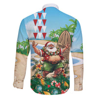 Hawaii Christmas Santa Claus Family Matching Tank Maxi Dress and Hawaiian Shirt Mele Kalikimaka Tropical Beach LT01 - Polynesian Pride