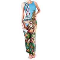 Hawaii Christmas Santa Claus Family Matching Tank Maxi Dress and Hawaiian Shirt Mele Kalikimaka Tropical Beach LT01 Mom's Dress Art - Polynesian Pride